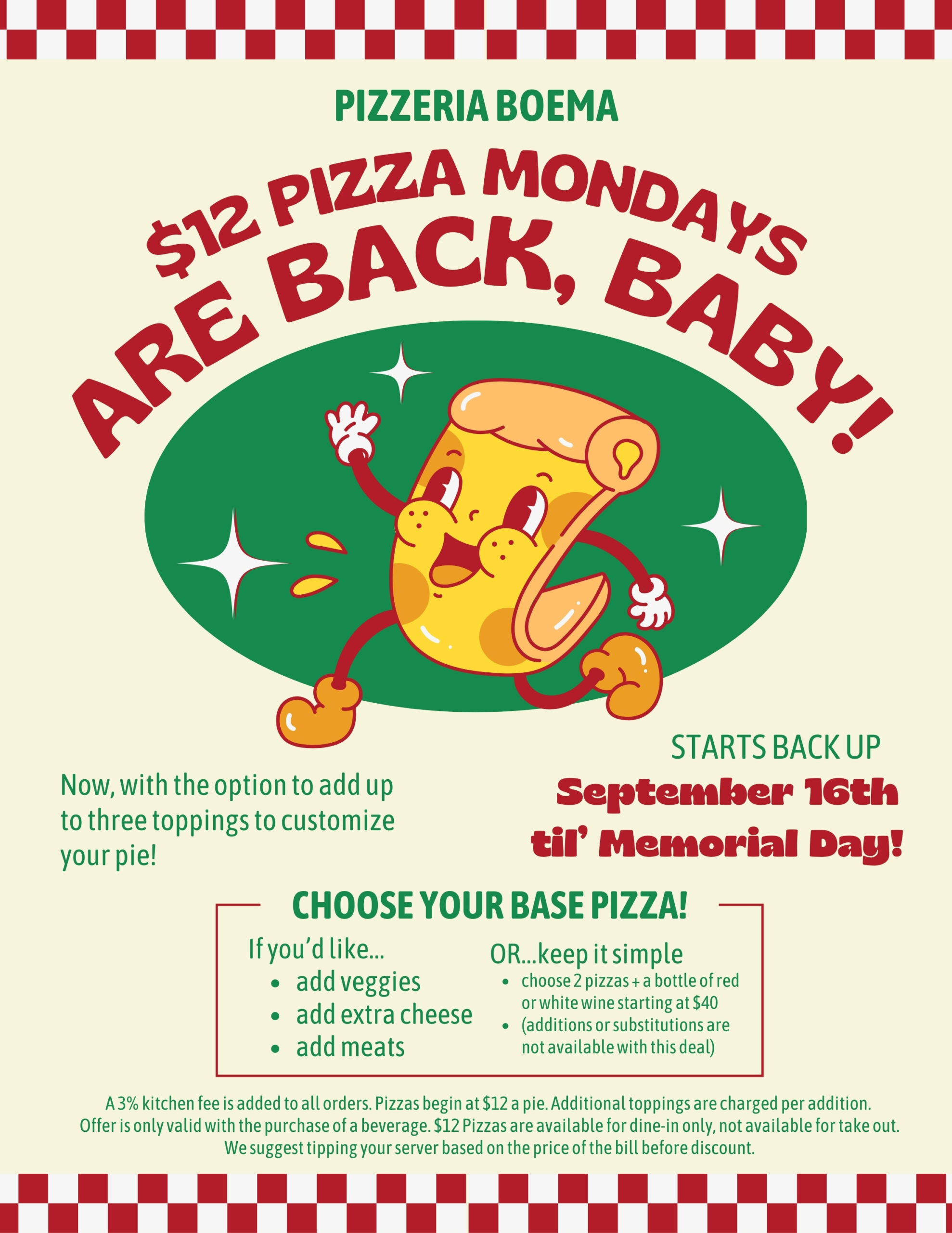 pizza mondays fall 2024